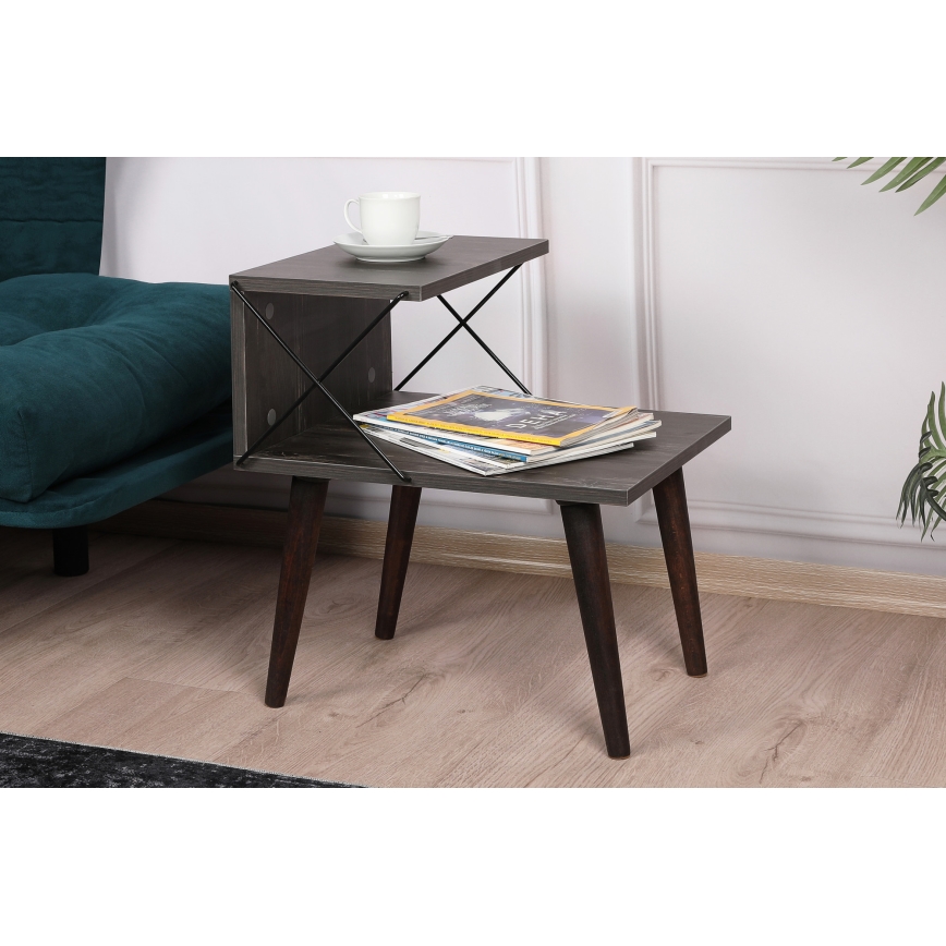 Nightstand CROSS 55x50 cm brown