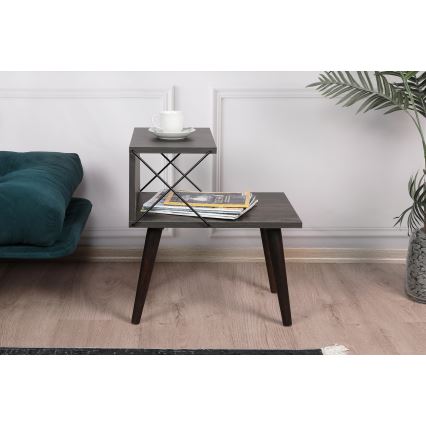 Nightstand CROSS 55x50 cm brown