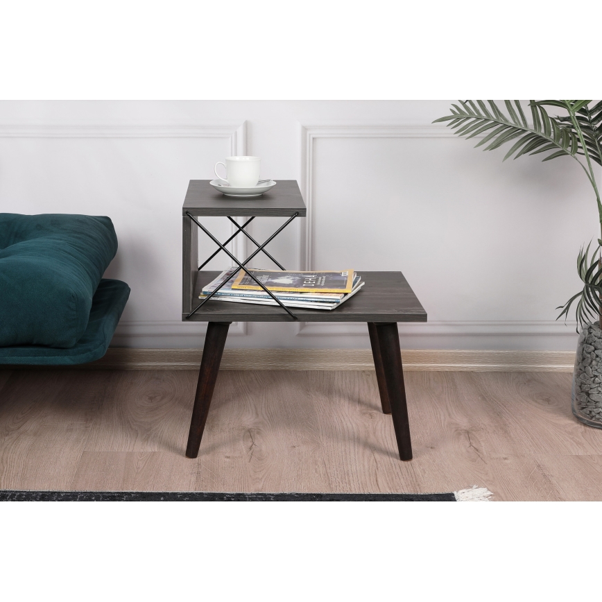Nightstand CROSS 55x50 cm brown