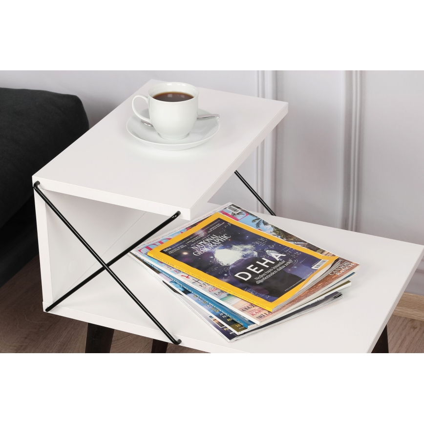 Nightstand CROSS 55x50 cm white