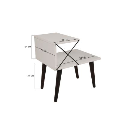Nightstand CROSS 55x50 cm white