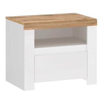 Nightstand DAMINO 50,5x60 cm white/oak wotan