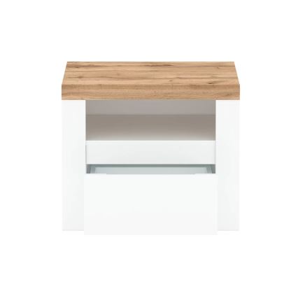 Nightstand DAMINO 50,5x60 cm white/oak wotan