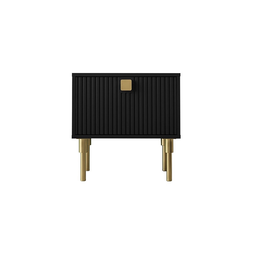 Nightstand DORSET 50x50 cm black/gold