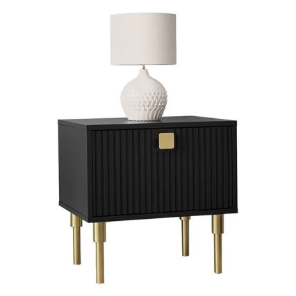 Nightstand DORSET 50x50 cm black/gold