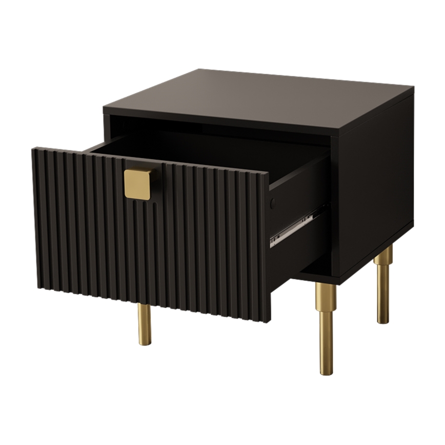 Nightstand DORSET 50x50 cm black/gold