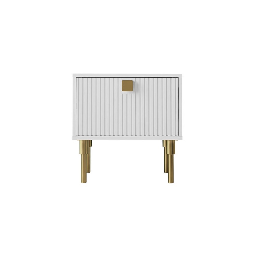 Nightstand DORSET 50x50 cm white/gold