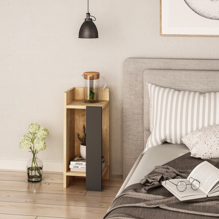 Nightstand ELOS 60x25 cm brown/anthracite