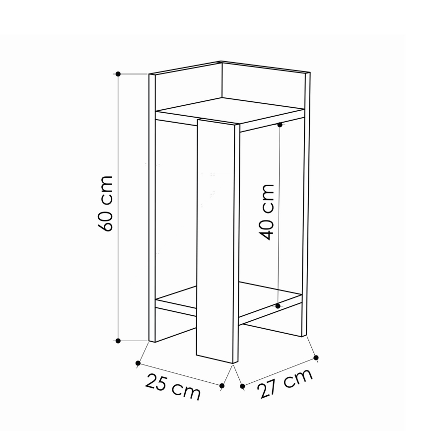 Nightstand ELOS  60x25 cm white