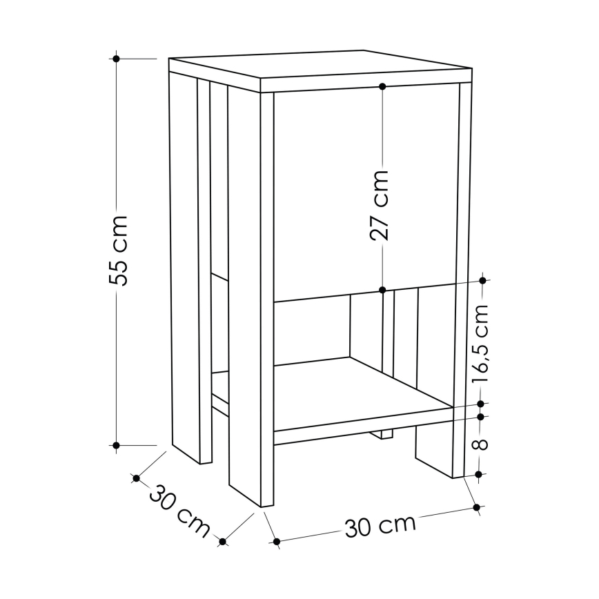 Nightstand EMA 55x30 cm anthracite