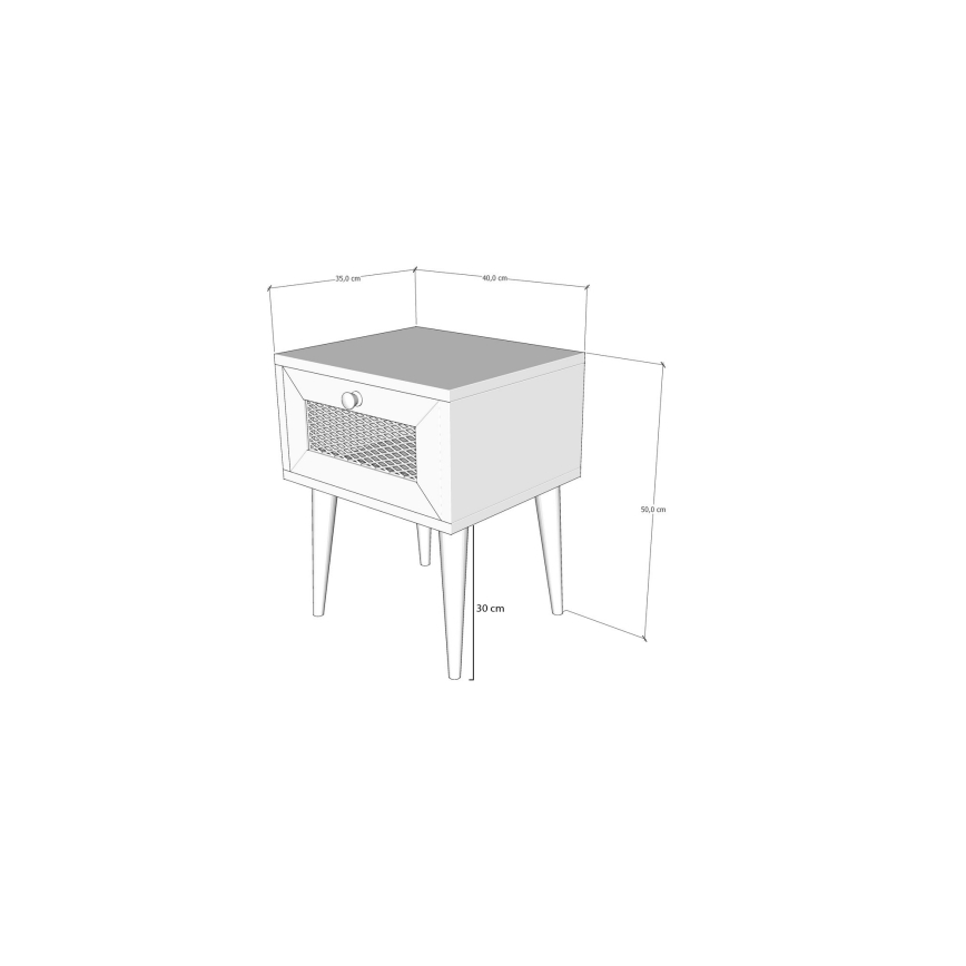 Nightstand EUROMOS 50x40 cm brown