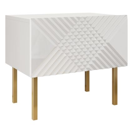 Nightstand EXITO 46x50 cm white/gold