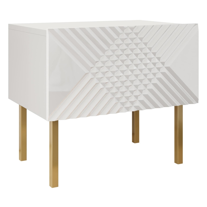 Nightstand EXITO 46x50 cm white/gold