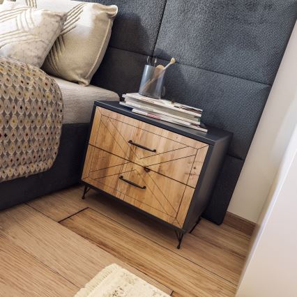 Nightstand FELICITA 55x50 cm black/brown