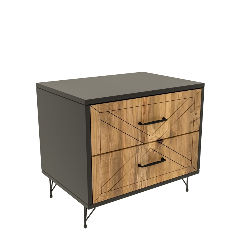 Nightstand FELICITA 55x50 cm black/brown