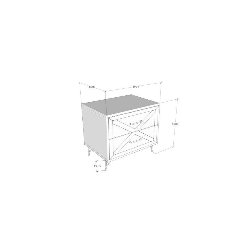 Nightstand FELICITA 55x50 cm black/brown