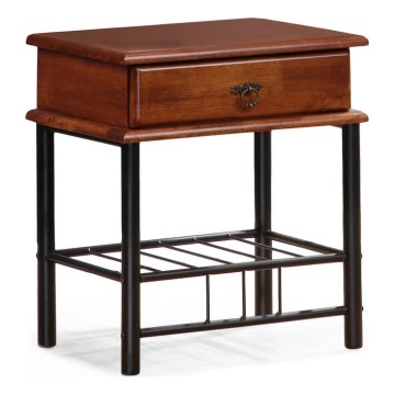 Nightstand FIONA 55x48 cm brown/black