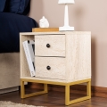Nightstand GLIMMER 50x45,2 cm beige/gold