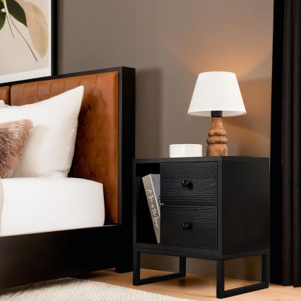 Nightstand GLIMMER 50x45,2 cm black