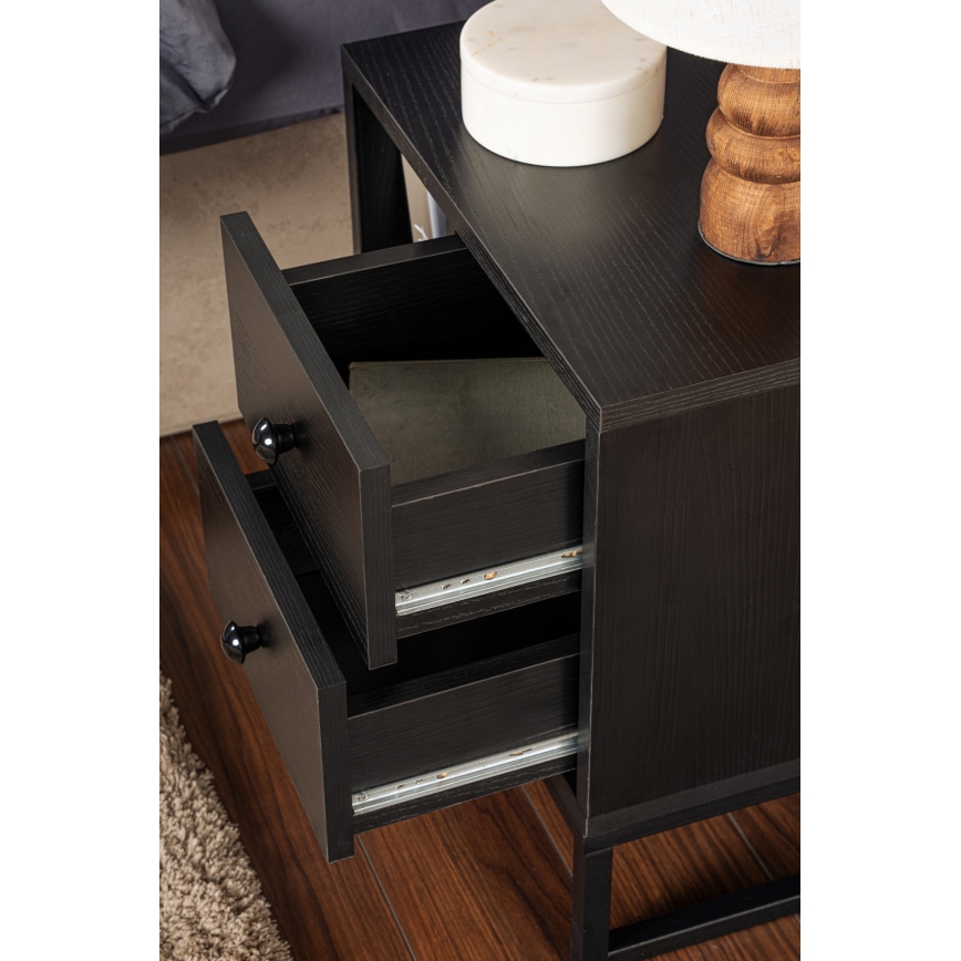 Nightstand GLIMMER 50x45,2 cm black