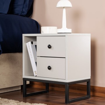 Nightstand GLIMMER 50x45,2 cm grey/black