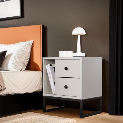 Nightstand GLIMMER 50x45,2 cm grey/black