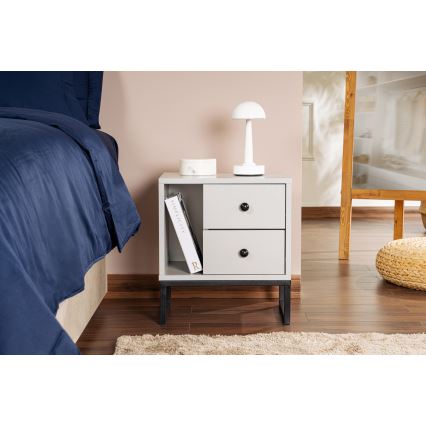 Nightstand GLIMMER 50x45,2 cm grey/black