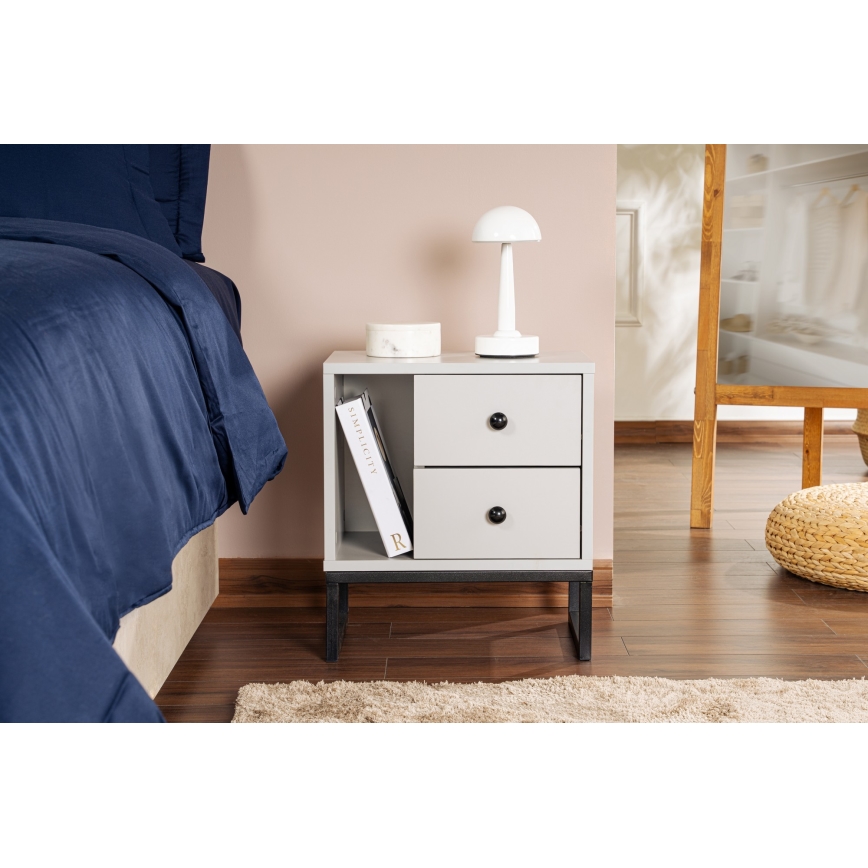 Nightstand GLIMMER 50x45,2 cm grey/black