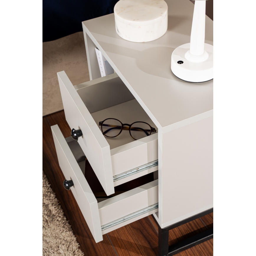 Nightstand GLIMMER 50x45,2 cm grey/black