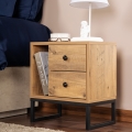 Nightstand GLIMMER 50x45,2 cm pine atlantic/black