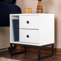 Nightstand GLIMMER 50x45,2 cm white/black