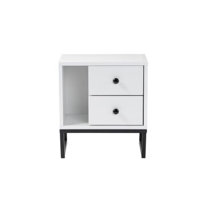 Nightstand GLIMMER 50x45,2 cm white/black