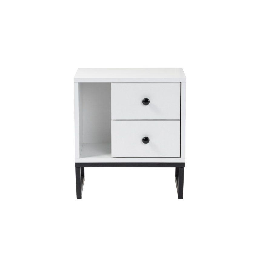 Nightstand GLIMMER 50x45,2 cm white/black
