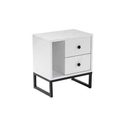 Nightstand GLIMMER 50x45,2 cm white/black