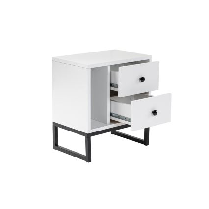 Nightstand GLIMMER 50x45,2 cm white/black