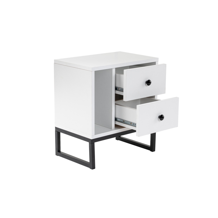Nightstand GLIMMER 50x45,2 cm white/black