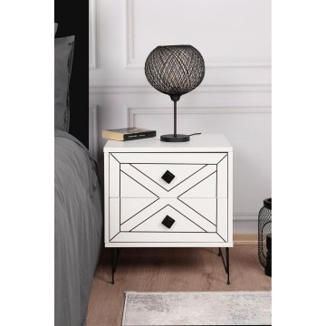 Nightstand LUNA 50x55 cm white