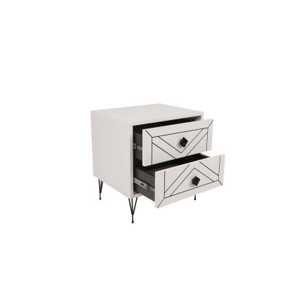 Nightstand LUNA 50x55 cm white