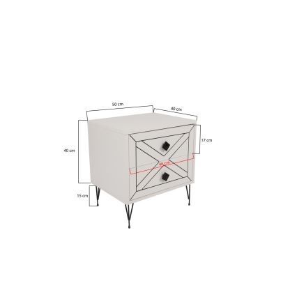 Nightstand LUNA 50x55 cm white