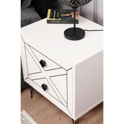 Nightstand LUNA 50x55 cm white