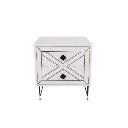 Nightstand LUNA 50x55 cm white