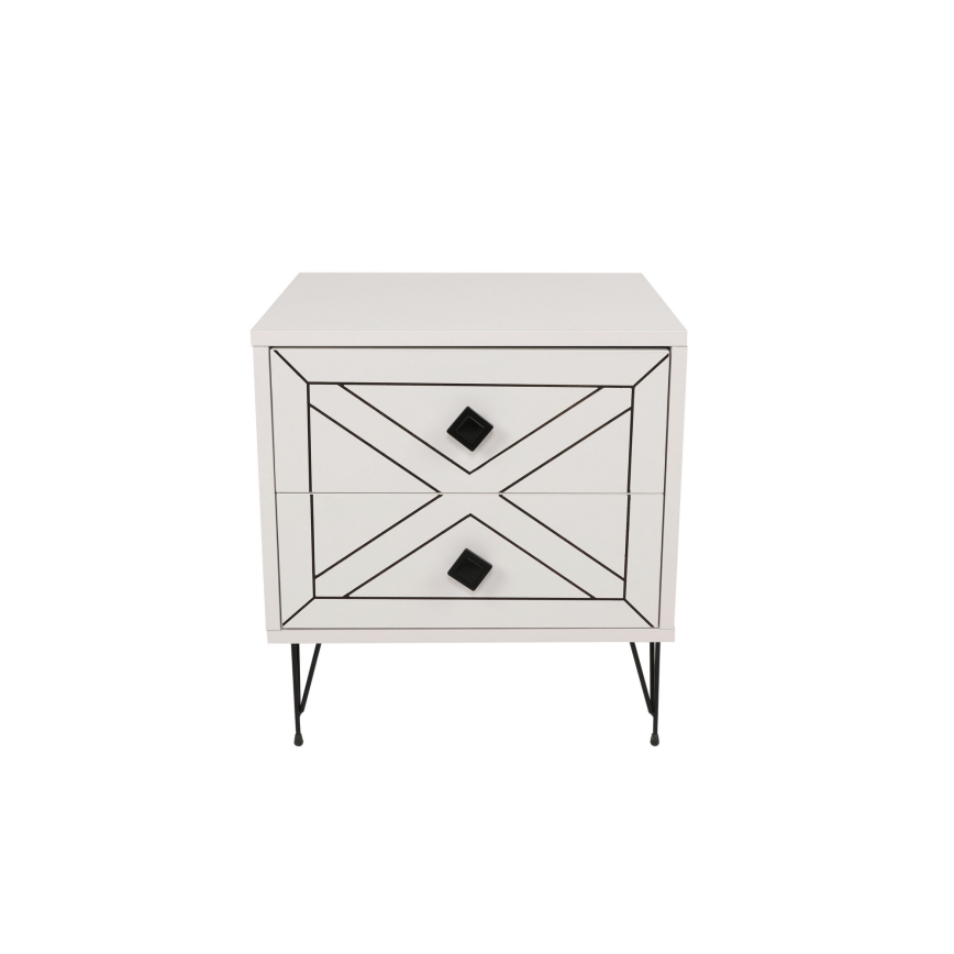 Nightstand LUNA 50x55 cm white