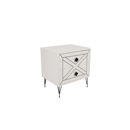 Nightstand LUNA 50x55 cm white