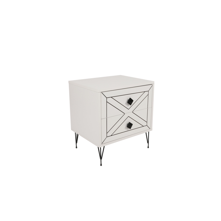 Nightstand LUNA 50x55 cm white