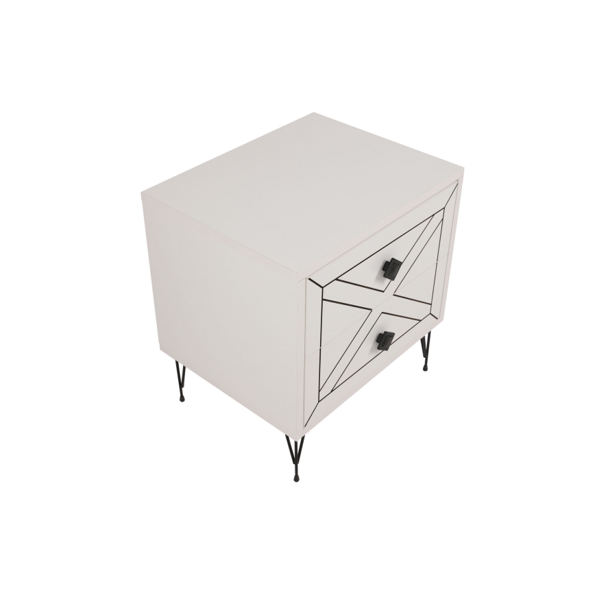Nightstand LUNA 50x55 cm white