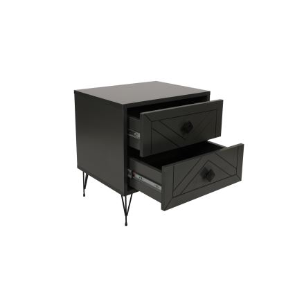 Nightstand LUNA 55x50 cm anthracite/black
