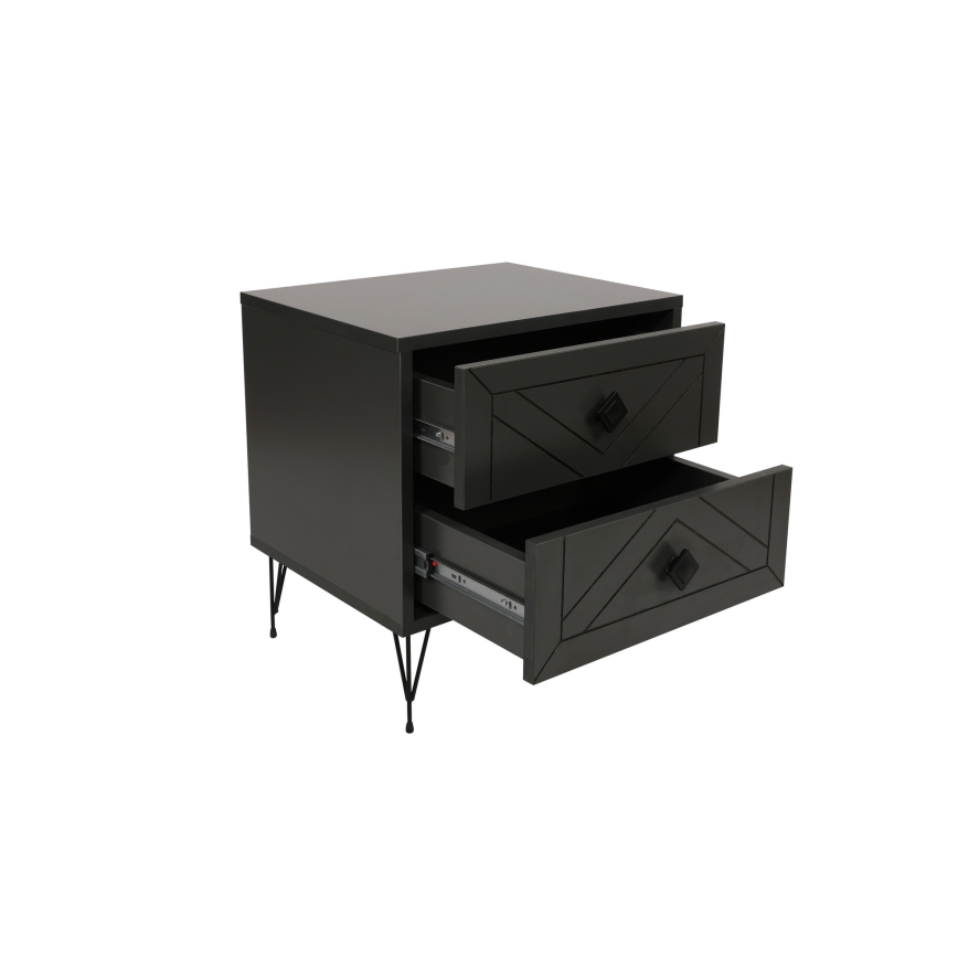 Nightstand LUNA 55x50 cm anthracite/black