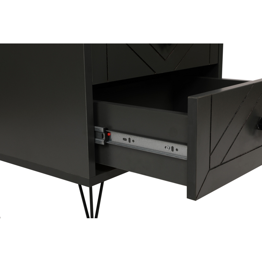 Nightstand LUNA 55x50 cm anthracite/black