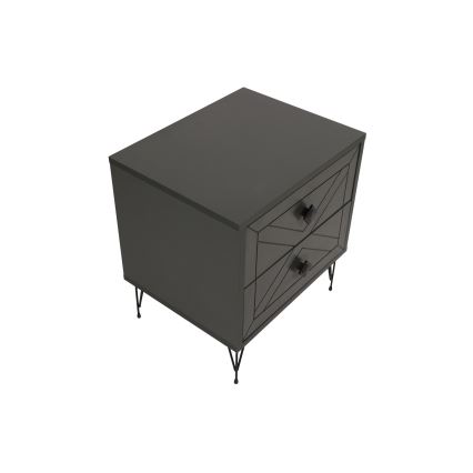 Nightstand LUNA 55x50 cm anthracite/black