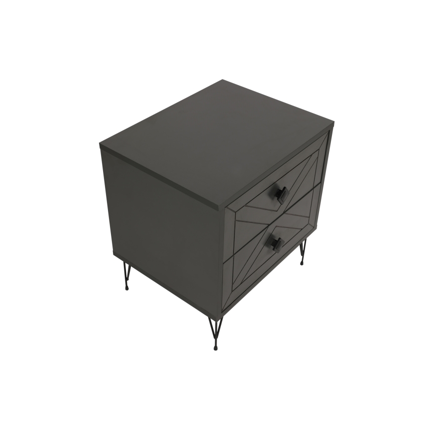 Nightstand LUNA 55x50 cm anthracite/black